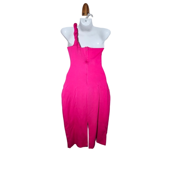 *HP* Cushnie One Shoulder Twist Dress In Pink Size 2 RTR *HP* - Picture 3 of 6